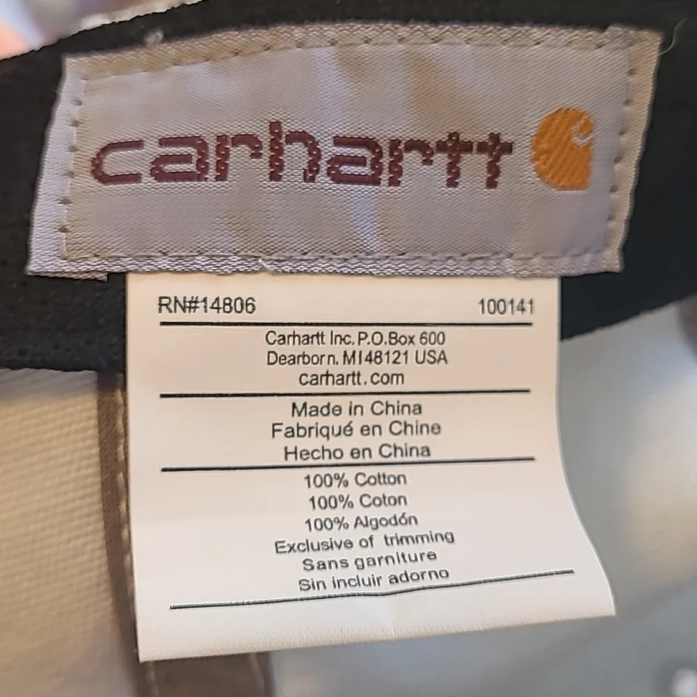 Carhartt Canvas Gray Casual Velcro Baseball Cap Hat - Picture 6 of 7